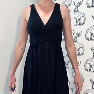 Women's Loft V Neck Knit Crossover Front Dress SzS